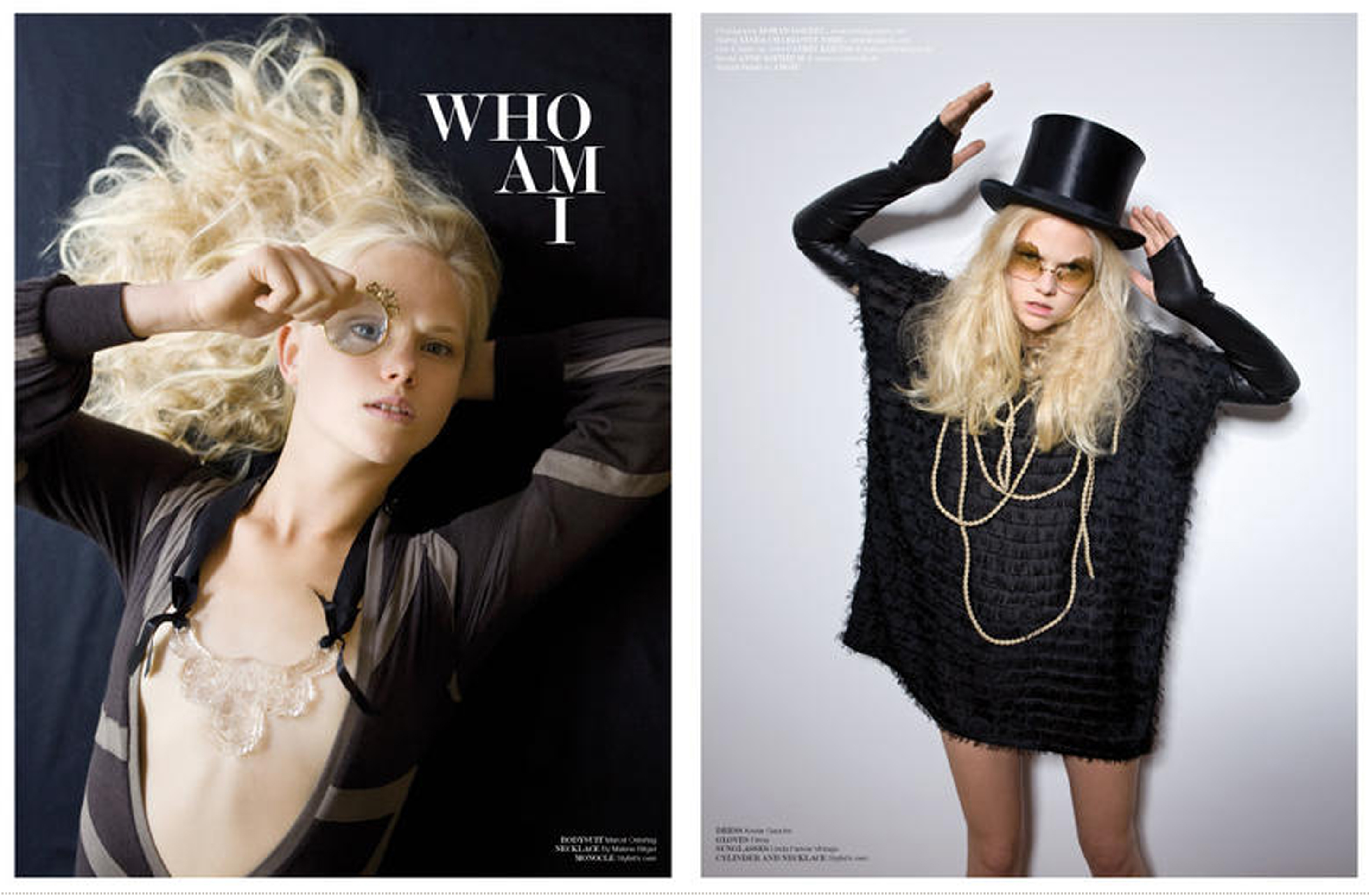 J’N’C Magazine 2009/4, pg. 100.-101. „Who I Am?” – Photo: Christoph Voy; Model: Anne Sophie M